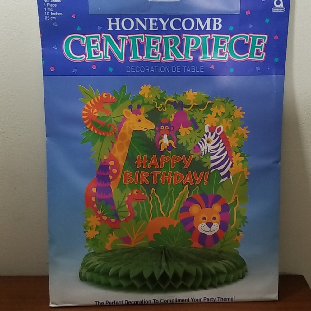 🎁4/$10🎁❗Happy Birthday Jungle Honeycomb Centerpiece Themed Party